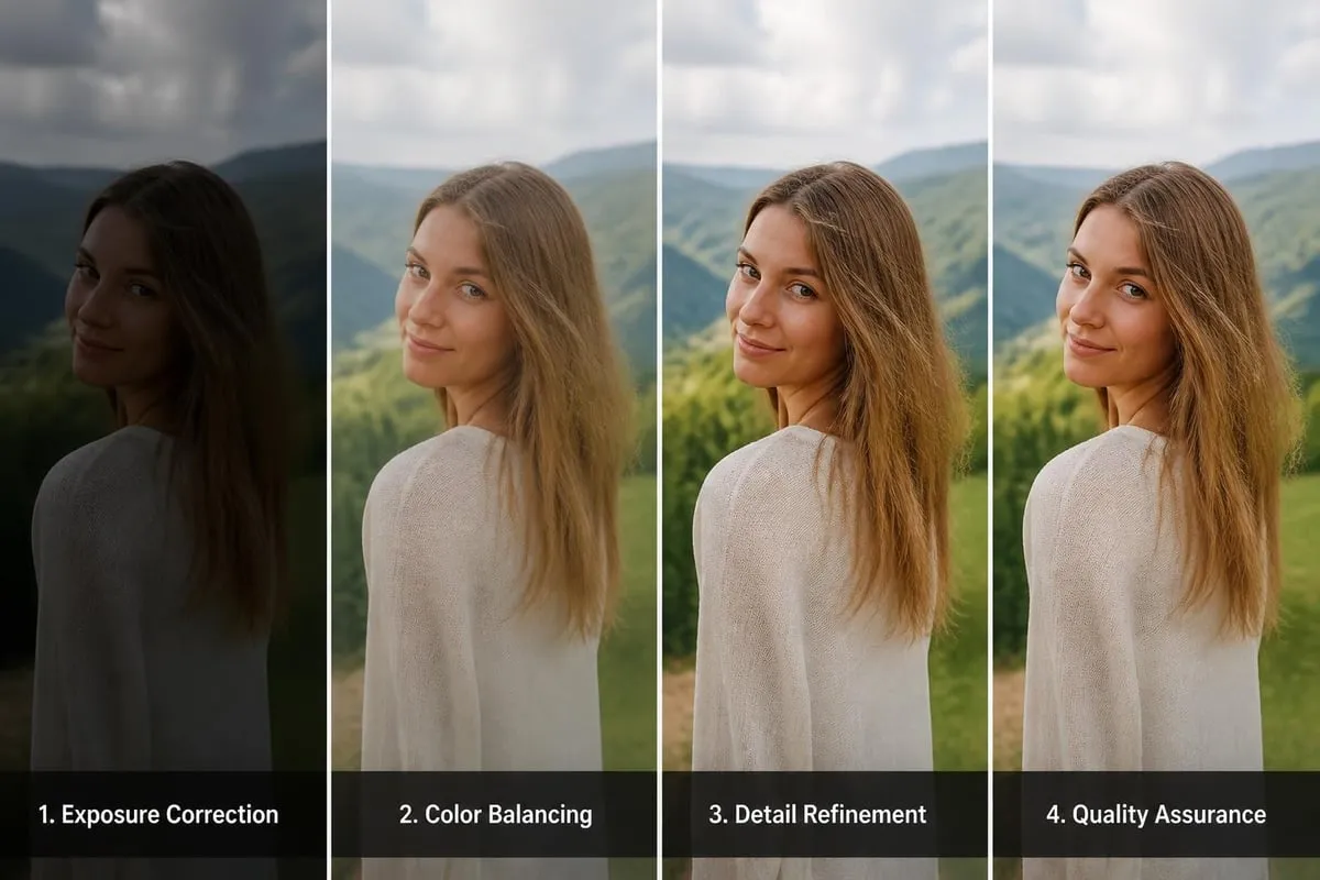 Professional retouching workflow