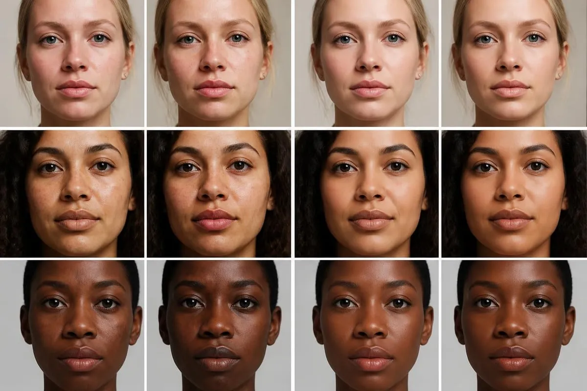 Skin retouching techniques comparison