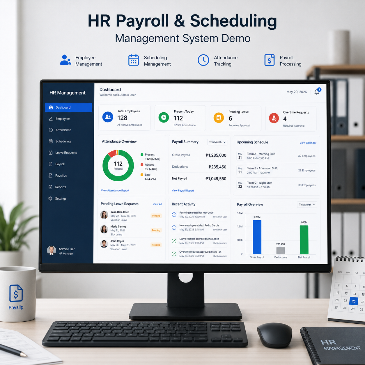 Human Resources - Payroll & Scheduling System Demo