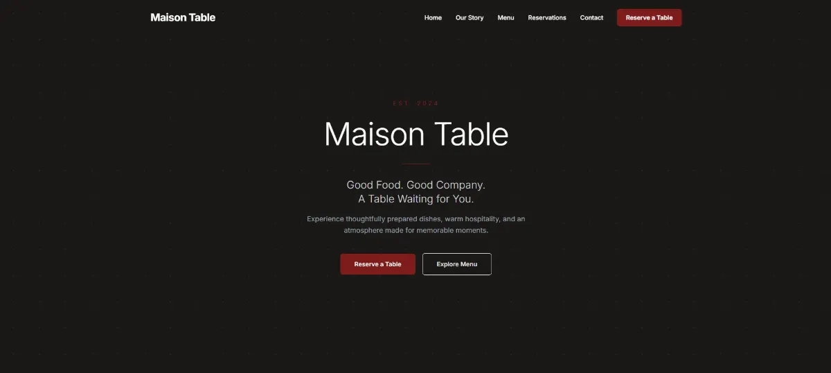 Maison Table - Restaurant & POS System [Demo]